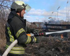 В Мариуполе загорелся камыш, огонь подбирался к жилым домам