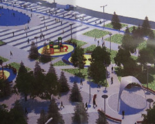 Реконструкция главной площади Мариуполя за 74 млн грн: парковка, пешеходный фонтан, здание с буфетом и душем (ФОТО)