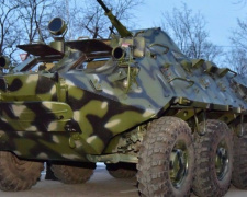 Отремонтированный БТР пополнил автопарк полиции Донецкой области (ФОТО)