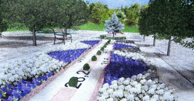 Бело-голубые волны из более чем 7000 цветов украсят Мариуполь (ФОТОФАКТ)