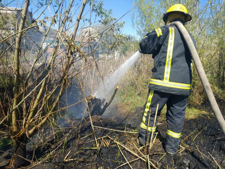 В садовом обществе Мариуполя разбушевался пожар