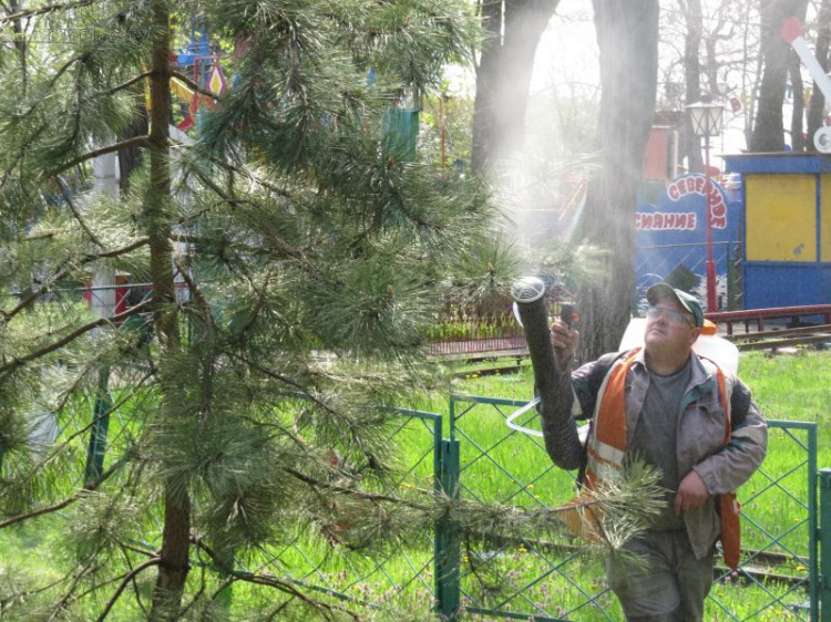 В Мариупольском парке провели химическую атаку, проверили аттракционы и покрасили классиков (ФОТО+ВИДЕО)