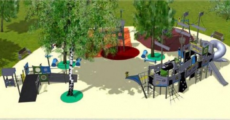 Замок, горки и корабль: в мариупольском парке появится три современные детские площадки