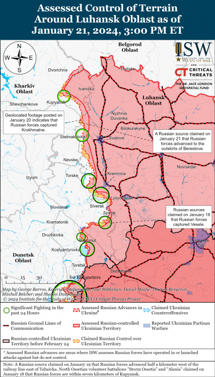 Росіяни на Донбасі тиснуть у районах Авдіївки, Бахмута, Лимана та Мар’їнки – карта