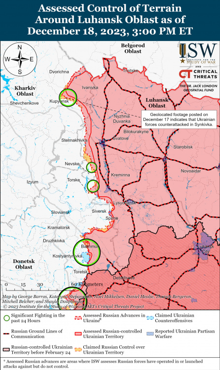 Довкола Авдіївки, Мар’їнки та Бахмута тривають найзапекліші бої на Донбасі – карта