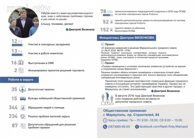 Отчет депутата. Дмитрий Визенков