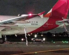 Экстренная посадка: в Колумбии самолет запутался в новогодних украшениях