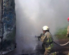 На Донетчине во время движения загорелся автобус (ФОТО)