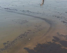 Черные пятна покрыли море в Мариуполе (ФОТОФАКТ)