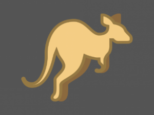 Австралийский кенгуру совершил прыжок. Через велогонщика
