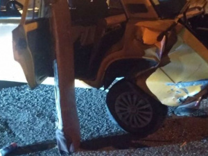 Машина «всмятку»: в Мариуполе произошла авария с двумя автомобилями
