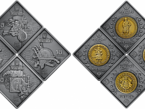 В Украине выпустили квадратные монеты