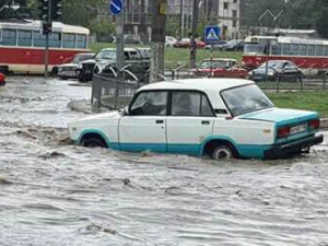 Мариупольские водители во время ливня потеряли номерные знаки (ФОТО)