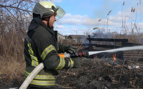 В Мариуполе загорелся камыш, огонь подбирался к жилым домам