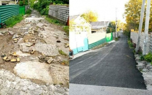 Жители частного сектора Мариуполя показали дорогу до и после ремонта