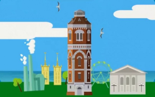 Столетнюю историю водонапорной башни в Мариуполе поместили в короткий ролик (ВИДЕО)