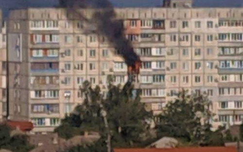В Мариуполе утром загорелась квартира в девятиэтажке