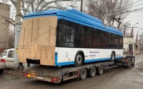 Один из новых троллейбусов прибыл в Мариуполь (ФОТО+ВИДЕО)