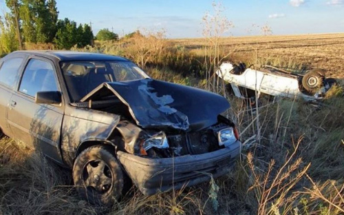 ДТП на трассе вблизи Мариуполя: автомобиль вылетел на обочину и перевернулся