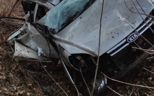На трассе под Мариуполем «Kia» врезался в дерево. Пострадавших госпитализировали с многочисленными травмами