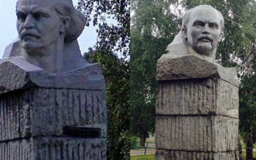 На Донбассе памятник Шевченко сделали из коммуниста Димитрова