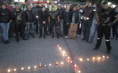 Байкеры Мариуполя зажгли поминальный крест и посетили места гибели товарищей (ФОТО+ВИДЕО)