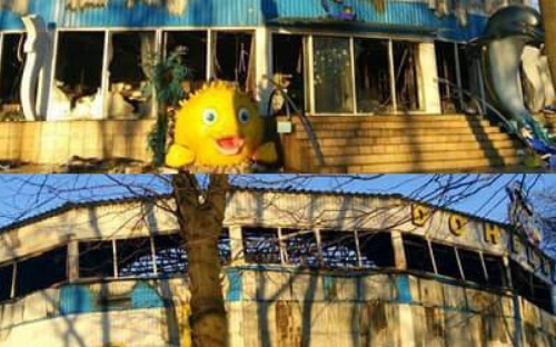 В Донецке сгорел дельфинарий (ФОТО)