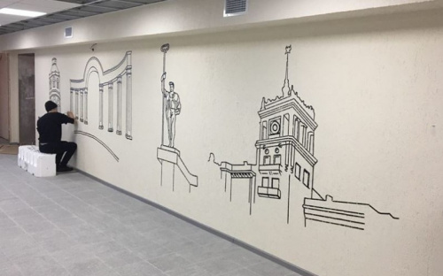 В Мариуполе разрисовали граффити стены областного главка полиции (ФОТО)