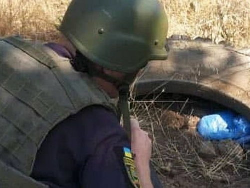 Автошина с сюрпризом: под Мариуполем обнаружили взрывоопасную находку (ФОТО)