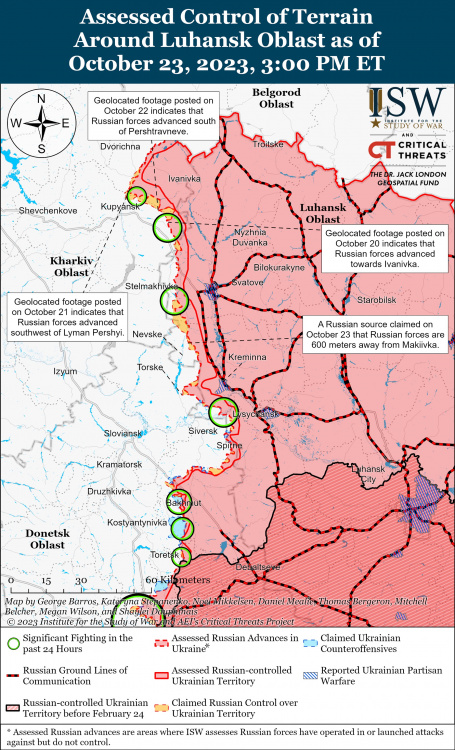Сили оборони досягли успіхів під Бахмутом та відбили всі атаки на Донбасі – карта