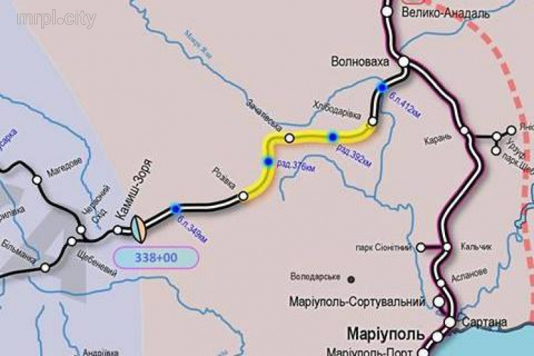 Пропуск грузовых поездов на Мариуполь снизился до 10 составов в сутки