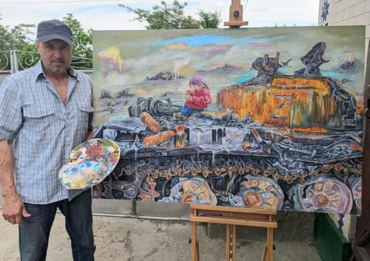 Художник з Маріуполя малює рідне місто - скалічене і в руїнах, але з духом надії на відновлення та свободу
