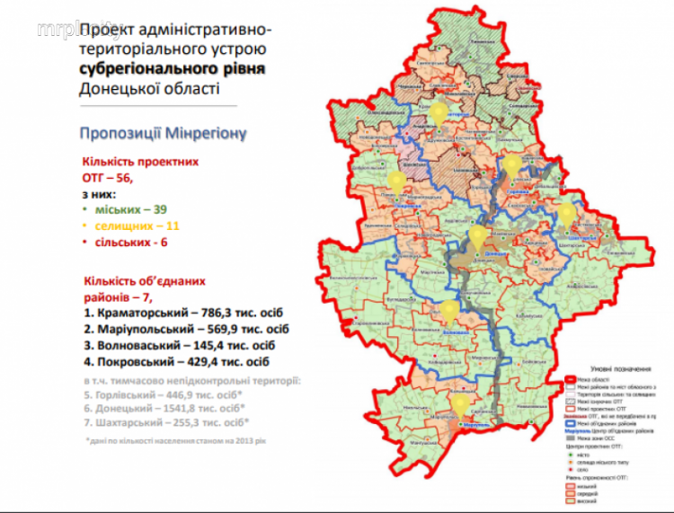 От четырех до шести: сколько районов останется в Донецкой области? (ИНФОГРАФИКА)