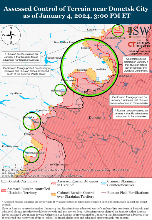 ЗСУ відкинули росіян під Авдіївкою та відбили 43 атаки на Донбасі - карта