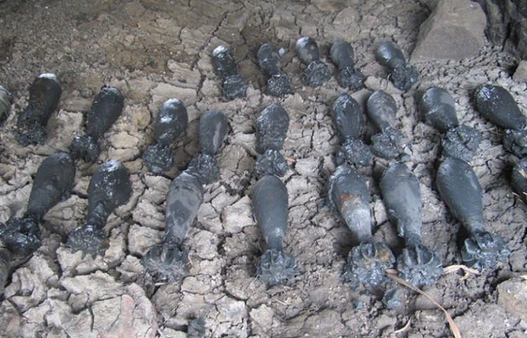 В Донецкой области из пруда выловили 30 минометных мин