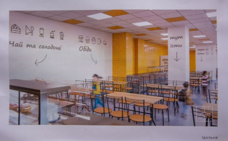 В Мариуполе за 95 млн грн реконструируют школу: до этого столовая была совмещена с актовым залом (ФОТО)