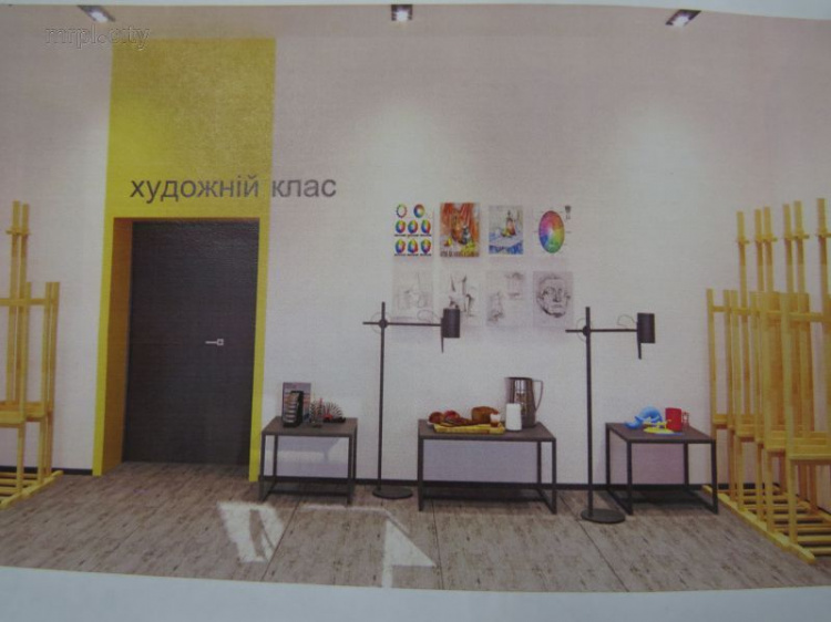 Ремонт за 27 млн грн: Помещения школы в Мариуполе украсят композициями в стиле Малевича (ФОТО)