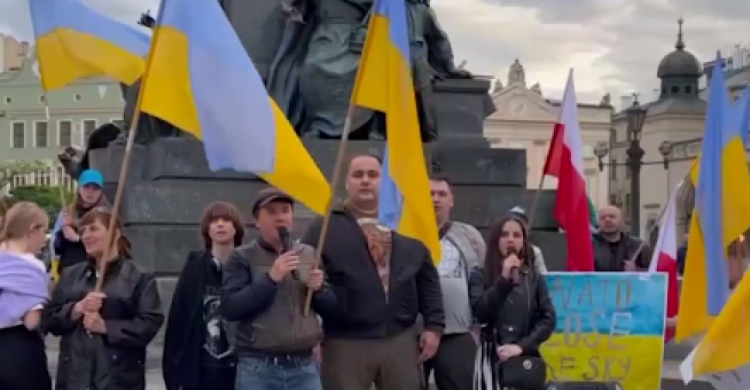 Украинский стронгмен Александр Лашин вышел на митинг против российской пропаганды