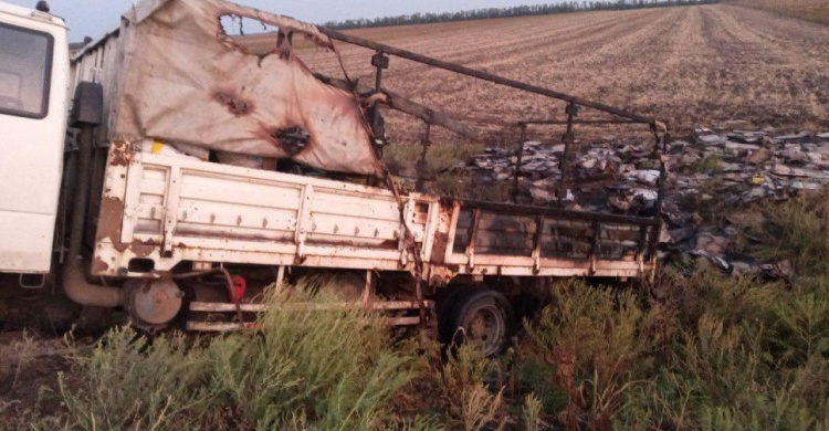 На трассе Запорожье-Мариуполь горел грузовик