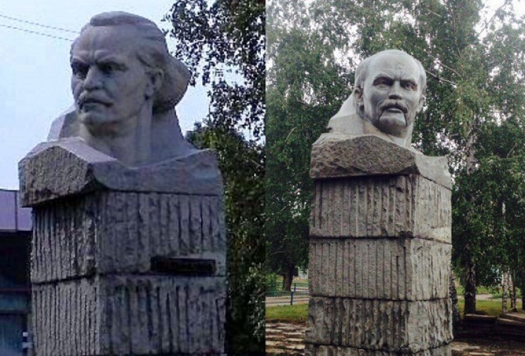 На Донбассе памятник Шевченко сделали из коммуниста Димитрова