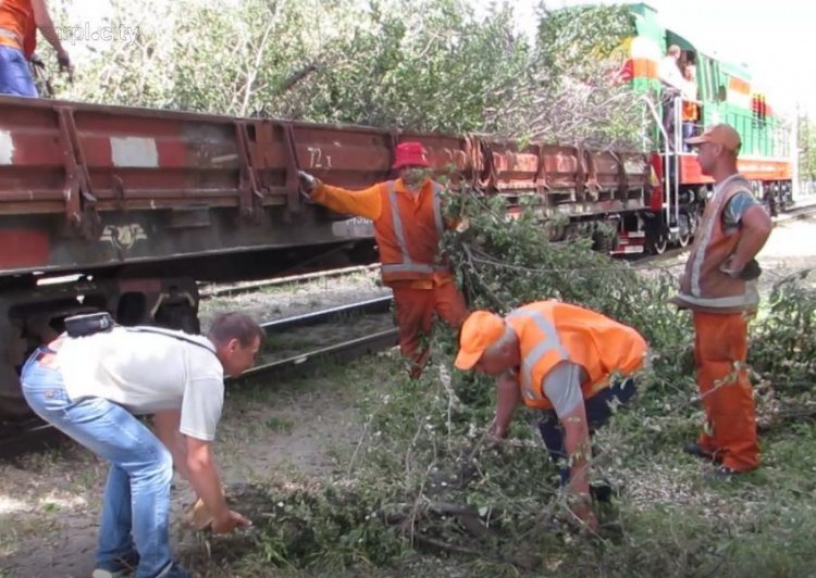 Железнодорожники с топорами обезопасили движение составов в Мариуполе (ФОТО+ВИДЕО)