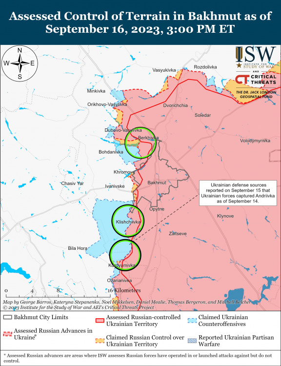 Сили оборони відбили 13 атак та мали успіх у районі Кліщіївки під Бахмутом – карта