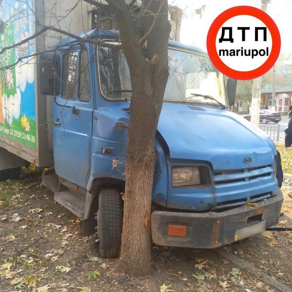 В Мариуполе автомобили врезались в дерево и электроопору