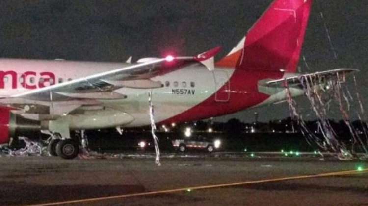 Экстренная посадка: в Колумбии самолет запутался в новогодних украшениях