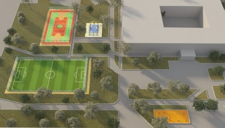 Возле мариупольской школы появятся универсальные спортивные площадки