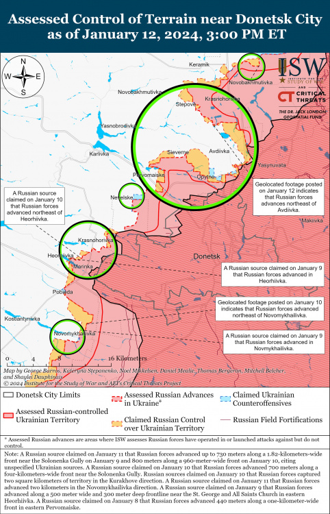 Росіяни відновили наступ на Шахтарському напрямку та посилили тиск під Мар’їнкою - карта