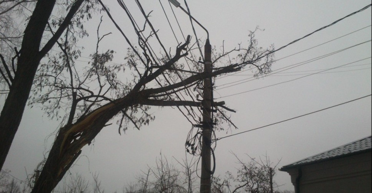 В 20-ти населенных пунктах Донецкой области непогода оставила без света 9 тыс. жителей