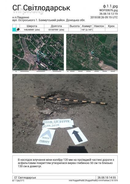 В Донецкой области у Дома культуры произошел взрыв мины калибра 120 мм (ФОТО)