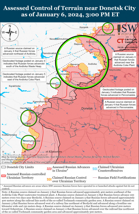 Росіяни продовжують спроби оточити Авдіївку та тиснуть у районі Мар’їнки - карта