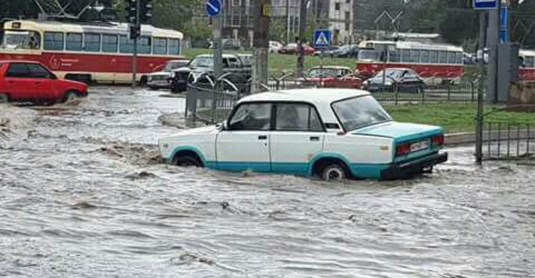 Мариупольские водители во время ливня потеряли номерные знаки (ФОТО)